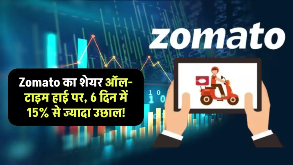 Zomato का शेयर ऑल-टाइम हाई पर, 6 दिन में 15% से ज्यादा उछाल